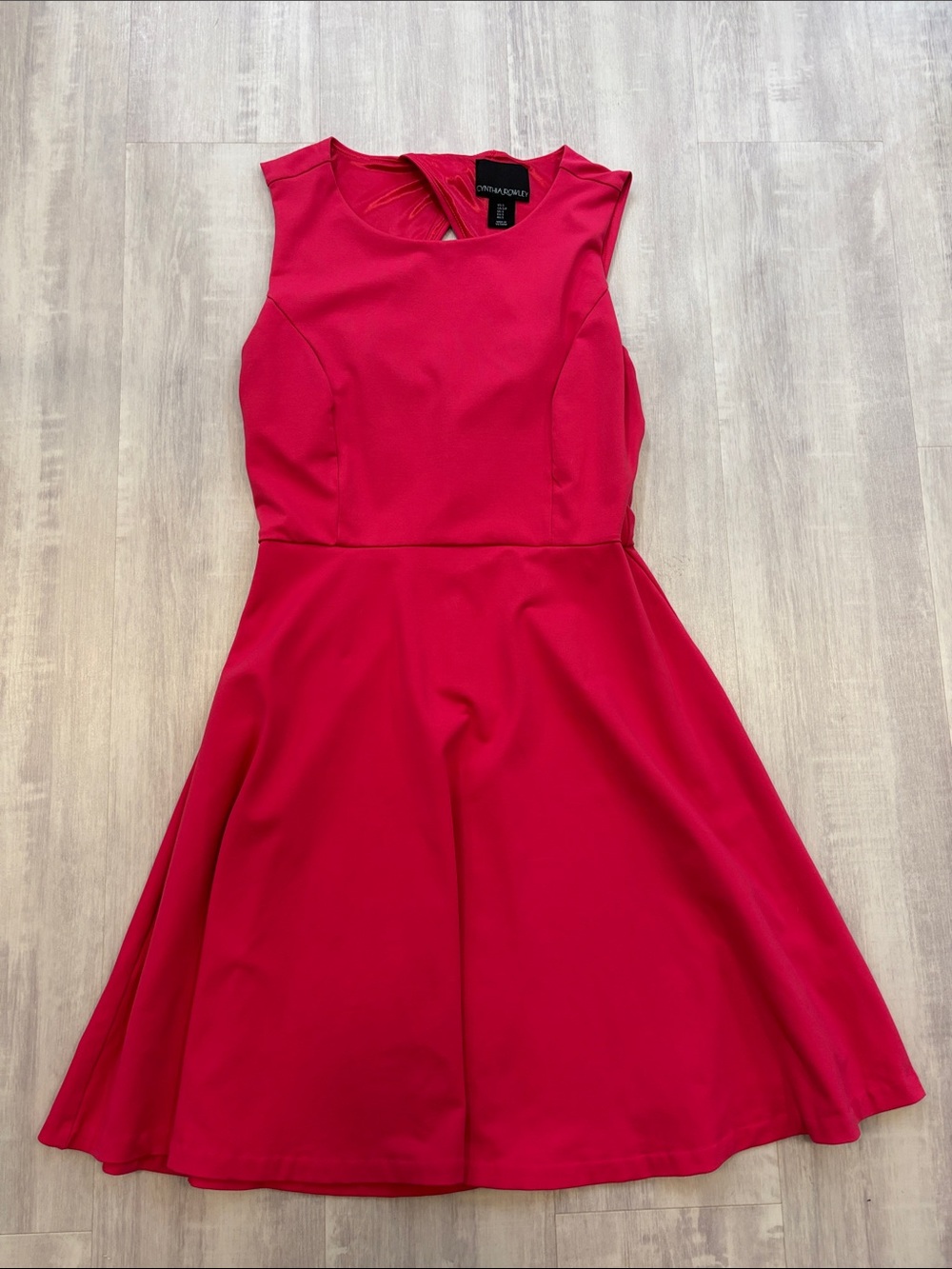 Cynthia Rowley Sleeveless Fit-and-Flare Dress in Fuchsia Open Back Small - Picture 4 of 8